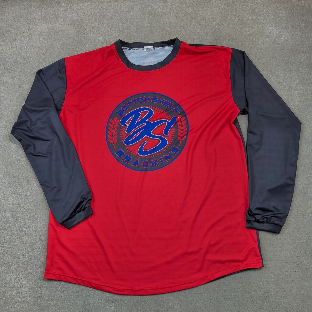 Kuta Sports Jersey Mens XL Red Black Bottom Shelf Softball Kirk 99 Long Sleeve